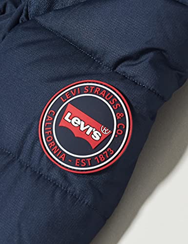 Levi's kids LVN-Puffer de Medios Mixtos Chaqueta, Azul a Cuadros, 6 Meses para Bebés