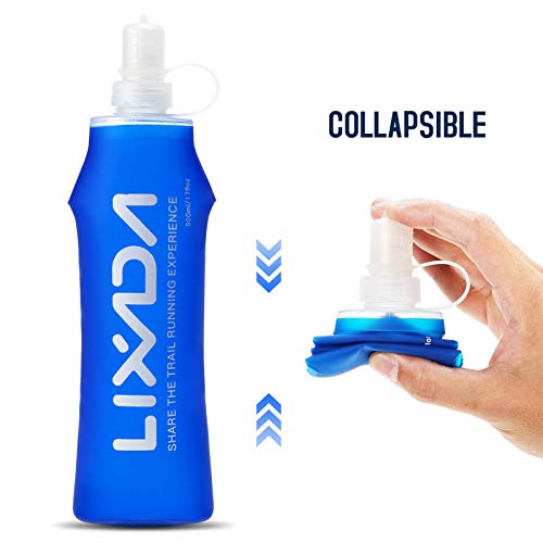 Li-xada 250/300/380/500ML-1PC/2PCS Botella de Agua de Hidratación sin BPA,Plegable Botella Blanda para Correr Al Aire Libre/Senderismo/Ciclismo (250, 8PC)