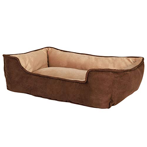 lionto Cama perros 2 en 1 cojín perros sofá perros tamaño (L) 110x80 cm marrón/beige