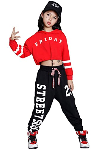 LOLANTA Ropa Hip Hop Chicas, Conjunto de Pantalones Joggers Niña,Traje de Baile Callejero