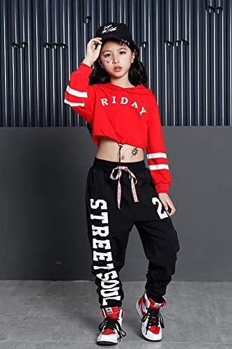 LOLANTA Ropa Hip Hop Chicas, Conjunto de Pantalones Joggers Niña,Traje de Baile Callejero