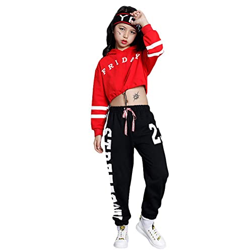 LOLANTA Ropa Hip Hop Chicas, Conjunto de Pantalones Joggers Niña,Traje de Baile Callejero