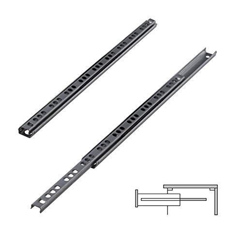 LouMaxx Set de 2 Correderas de Bolas (1 par) - Guías correderas para Cajones 240 mm 17 mm de ranura, carriles para cajones - sistema de correderas para cajones de alta calidad