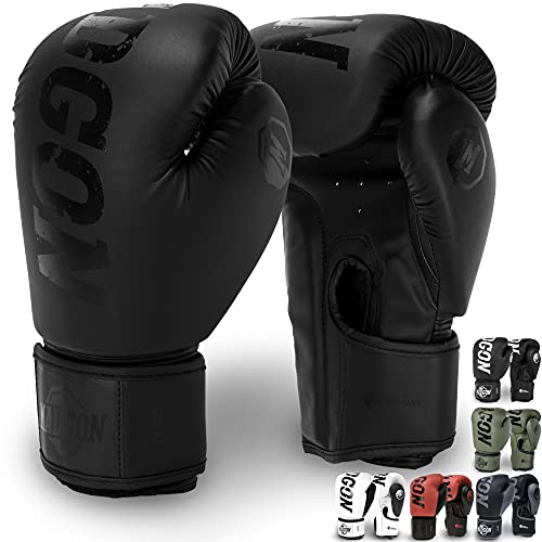 MADGON Guantes de Boxeo Hechos del Mejor Material para Larga Durabilidad – Guantes de Kick Boxing, Guantes de Artes Marciales, Guantes MMA y Sparring - Óptima Absorción de Impactos – Bolsa Incluida