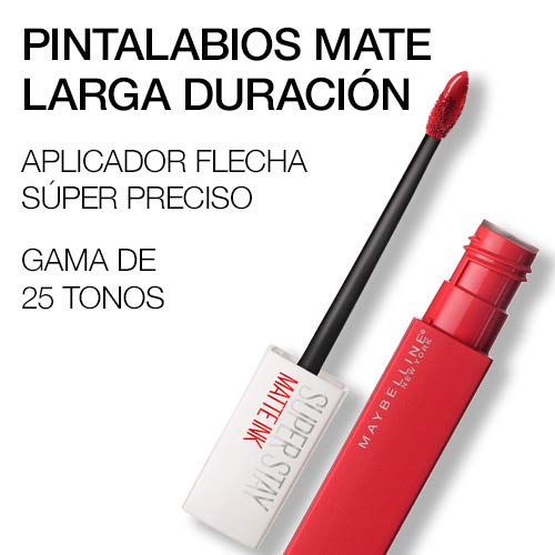 Maybelline New York SuperStay Matte Ink, Pintalabios Mate de Larga Duración, Tono 40 - Believer, Púrpura