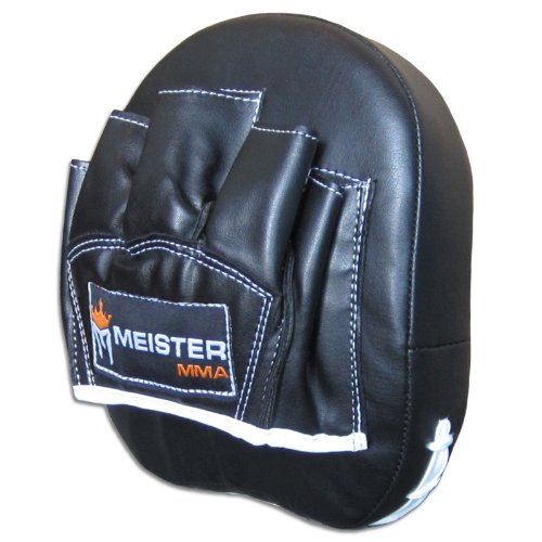 Meister Manoplas de Entrenamiento con Contorno Acolchadas (Par) para MMA y Boxeo - Negro