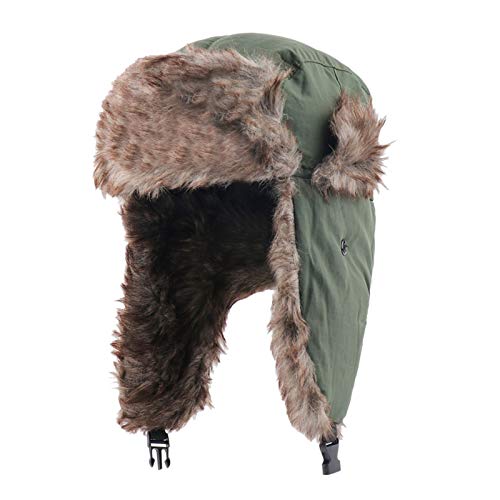 MeOkey Sombrero de Trampero Unisex Impermeable Invierno Cálido Gorro de Aviador Ruso para Actividades al Aire Libre