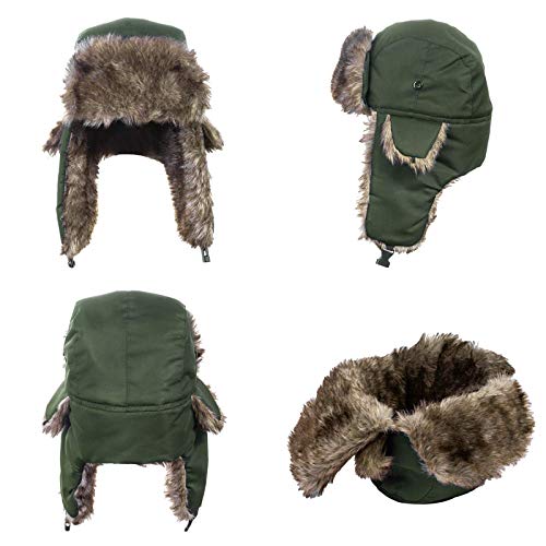 MeOkey Sombrero de Trampero Unisex Impermeable Invierno Cálido Gorro de Aviador Ruso para Actividades al Aire Libre