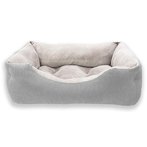 MERCURY TEXTIL- Sofá, Cesta,Cama Comoda para Perros,Gatos y Mascotas, con Relleno de Fibras Super Suave,Resistente al Desgaste y Duradero (Mediano, Gris)