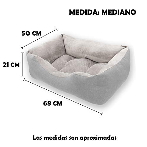 MERCURY TEXTIL- Sofá, Cesta,Cama Comoda para Perros,Gatos y Mascotas, con Relleno de Fibras Super Suave,Resistente al Desgaste y Duradero (Mediano, Gris)