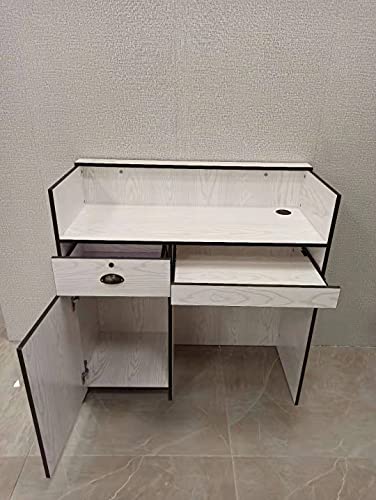 Mesa de Oficina Mostradores para Tiendas o Recepción Mueble Madera Blanco