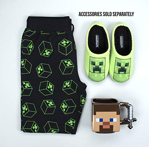 Minecraft - Pantuflas para Niños - Zapatillas de Minecraft para Niños - Pantuflas de Minecraft - Zapatillas del Creeper de Minecraft - Pantuflas para Niños Talla UK 3 / EUR 35 / Edad 10