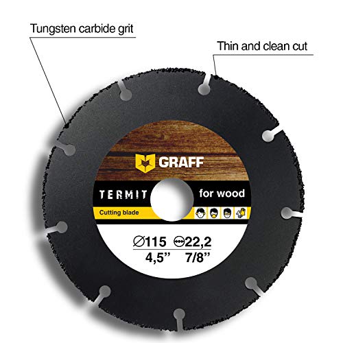 Multi Wheel GRAFF® Termit Disco de Corte para Amoladora 115mm / 125mm, Corte Fino de Madera, Laminados, Plástico (115 mm)