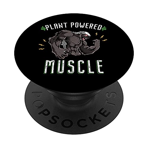 Músculos con plantas Miel Tejón Powerlifter Entrenamiento Vegano PopSockets PopGrip Intercambiable