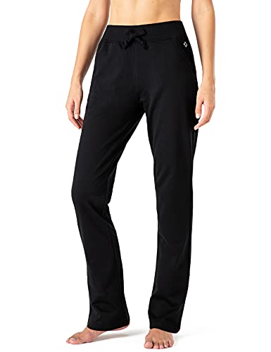 NAVISKIN Pantalones con Forro Polar para Mujer Pants Casuales Pantalón Atlético Deportivo de Running Correr Térmicos Chándal Deporte Yoga Fitness Entrenamiento con Bolsillos Laterales Negro,XXL