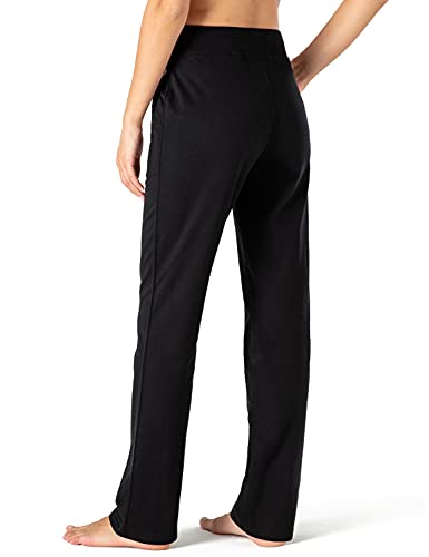 NAVISKIN Pantalones con Forro Polar para Mujer Pants Casuales Pantalón Atlético Deportivo de Running Correr Térmicos Chándal Deporte Yoga Fitness Entrenamiento con Bolsillos Laterales Negro,XXL