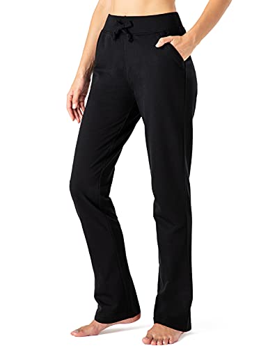 NAVISKIN Pantalones con Forro Polar para Mujer Pants Casuales Pantalón Atlético Deportivo de Running Correr Térmicos Chándal Deporte Yoga Fitness Entrenamiento con Bolsillos Laterales Negro,XXL