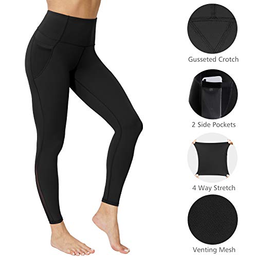 neppein Leggings Deportivos para Mujer, Cintura Alta Leggings Mallas con Bolsillos Pantalones de Yoga Elásticos para Fitness Training Running