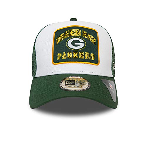 New Era Green Bay Packers NFL Cap verstellbar Trucker Kappe American Football Weiss - One-Size