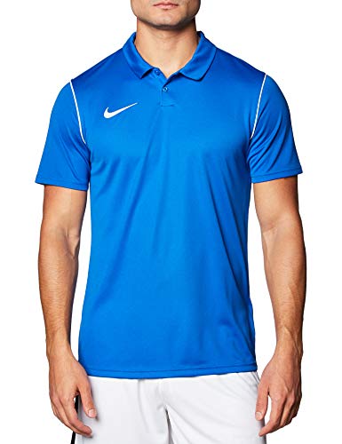 NIKE Dri-Fit Park Short Sleeve Polo, Hombre, Royal Blue/White/White, L