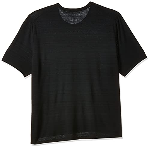 NIKE M NK DF Miler Top SS T-Shirt, Hombre, Black/Reflective Silv, M