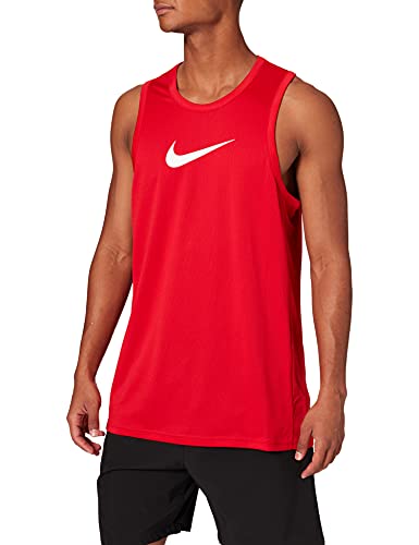 NIKE M Nk Dry Top SL Crossover BB Sleeveless, Hombre, University Red/White, L