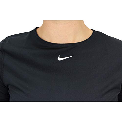 NIKE Pro Camiseta, Mujer, Negro (Black/White), S