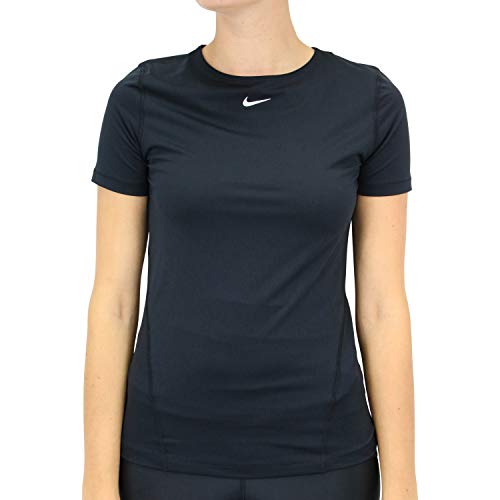 NIKE Pro Camiseta, Mujer, Negro (Black/White), S