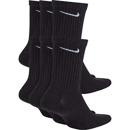 NIKE SX7666-010 U NK EVERYDAY CUSH CREW 6PR-BD Socks mens black/(white) S