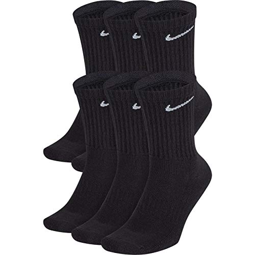 NIKE SX7666-010 U NK EVERYDAY CUSH CREW 6PR-BD Socks mens black/(white) S