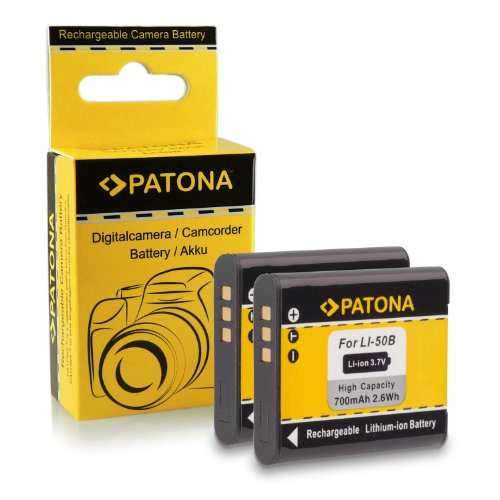 PATONA 2X Bateria Li-50B Compatible con Olympus SH-21 SP-800 SZ-20 XZ-1