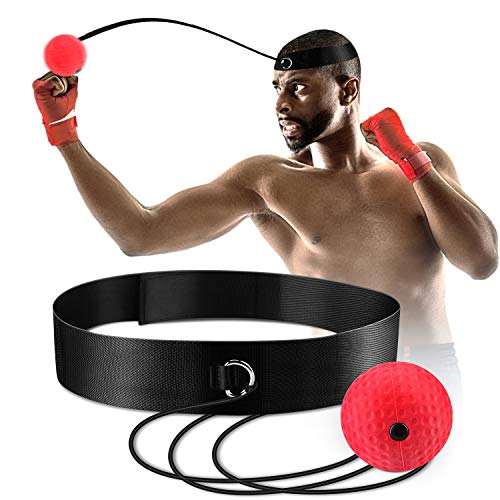 Pelota de boxeo Reflex, bola de lucha Reflex en cuerda con diadema para lucha MMA entrenamiento de velocidad reacciones adultos/niños mejorar el punzón enfoque deporte ejercicio