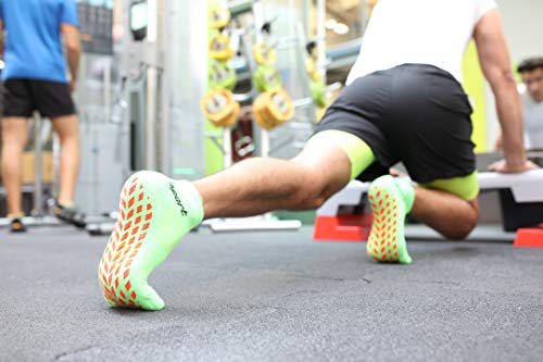 Rainbow Socks - Hombre Mujer Calcetines Antideslizantes de Deporte - 2 Pares - Naranja Verde - Talla 36-38