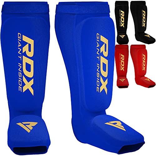 RDX Espinilleras Kick Boxing Muay Thai, Aprobado por SATRA, Espinilla Empeine Protección Pads, MMA Shin Pierna Guardia para Artes Marciales Sparring Boxeo BJJ Kárate Entrenamiento, Hombre Mujere