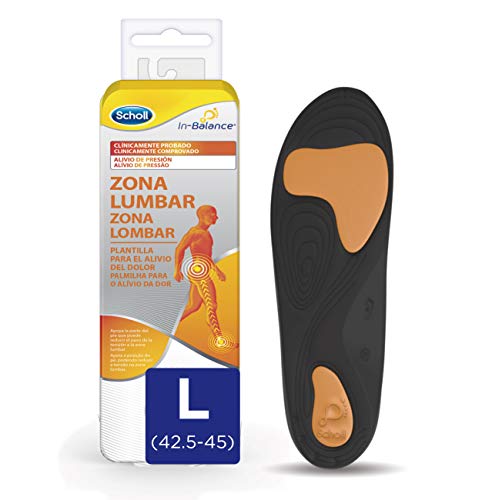 Scholl Plantilla In-Balance para el alivio del dolor en la zona lumbar, 1 par, talla L (42.5 - 45)