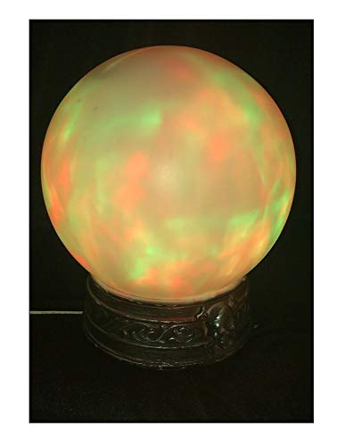 shoperama Bola de cristal mágica de 20 cm con pie y efectos de luz y sonido, adivinadora, mago, gitana, seherina