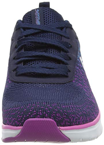 Skechers Ultra Groove, Zapatillas Mujer, Azul (Navy Multi Knit Mesh/Multi Trim), 36 EU