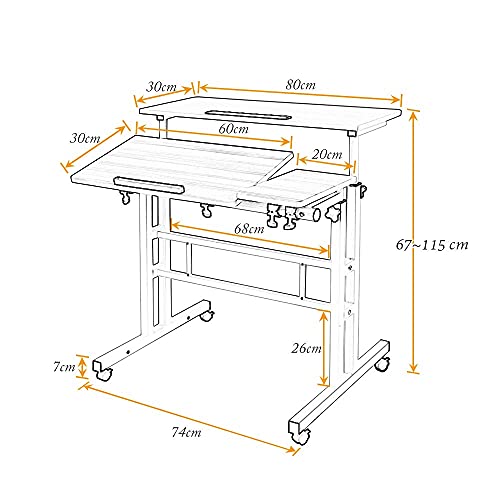 SogesHome Mesa de computadora de Altura Ajustable Escritorio de computadora portátil Estación de Trabajo Mesa de computadora portátil Tablas de Dibujo para Arte, Escritura, elaboración,SH-ZS-101-2-MP