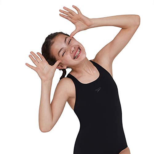 Speedo Essential Endurance Bañador Niña para Natación, Color Negra, Talla 7,8 Años