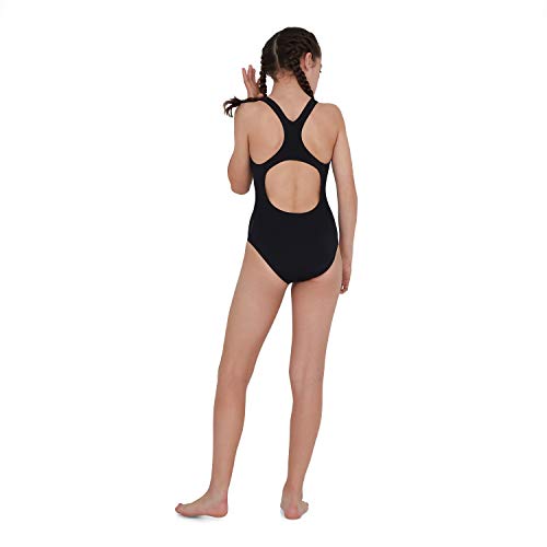 Speedo Essential Endurance Bañador Niña para Natación, Color Negra, Talla 7,8 Años