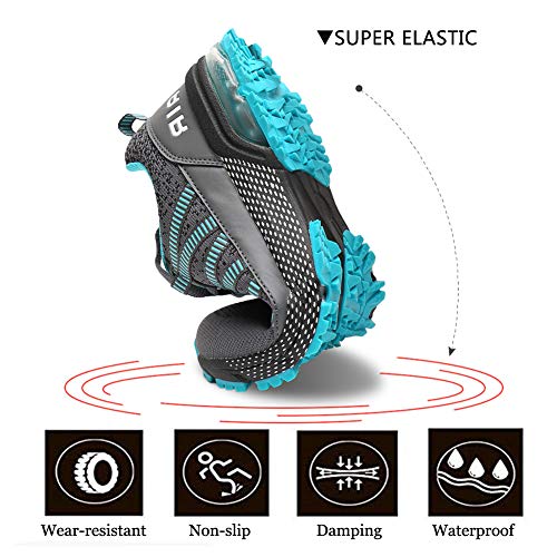 Sumateng Zapatos para Correr Hombre Mujer Air con Absorción de Impactos de Aire Zapatillas de Deportes Tenis Sneakers Gimnasio Entrenamiento Exterior Calzado Deportivo Blue39