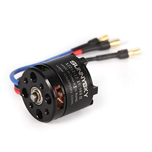 SWEEPID SUNNYSKY X2212 980KV II 2-4S motor sin escobillas, eje corto para RC 400-800 g de ala fija Quad-Hexa Copter Multicopter DJI F450 F550, color negro