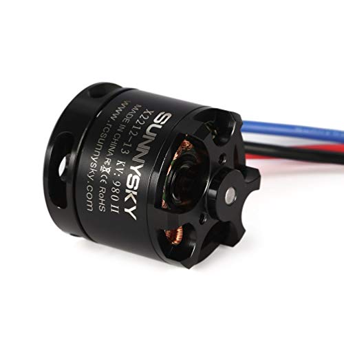 SWEEPID SUNNYSKY X2212 980KV II 2-4S motor sin escobillas, eje corto para RC 400-800 g de ala fija Quad-Hexa Copter Multicopter DJI F450 F550, color negro