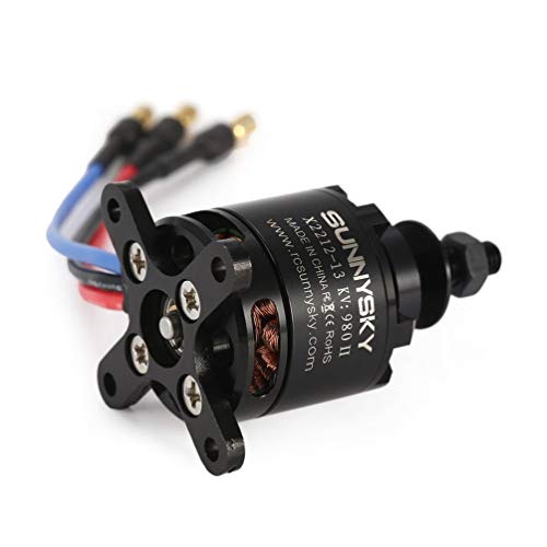 SWEEPID SUNNYSKY X2212 980KV II 2-4S motor sin escobillas, eje corto para RC 400-800 g de ala fija Quad-Hexa Copter Multicopter DJI F450 F550, color negro