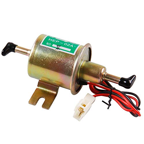 Universal Automotive modificado HEP-02A 12 V Heavy Duty Metal eléctrica bomba de combustible para gasolina y diesel (Dorado)