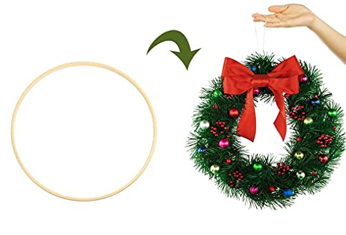 VALAM 6PCS Aros de bambú de Madera para atrapasueños para aro Floral para decoración de Boda, Anillos de Bambú Dream Catcher 3 Talla(10; 12,5; 15 CM)