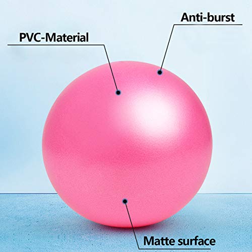 YMWALK Pelota de Pilates, 2 Pelotas de Ejercicio pequeñas de 25 cm, Mini Pelota de Pilates Suave Antideslizante para Gimnasio, Pilates, Yoga, Entrenamiento Central (Morado y Rosa)