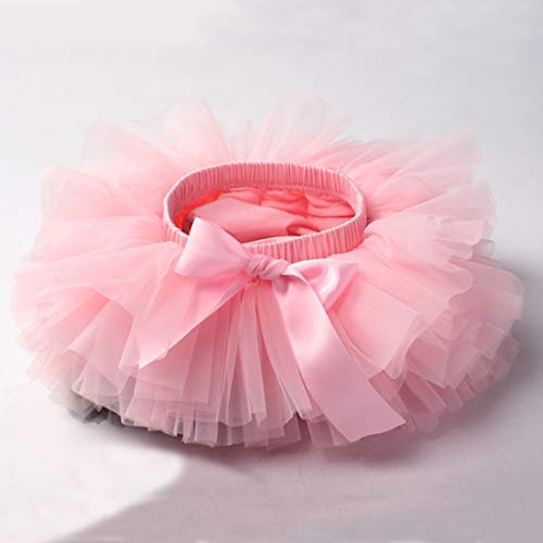 YONKINY Tulle Ballet Tutu Corta para Niñas+Venda Falda Capas Tul De Volantes Princesa para Danza Fiesta Boda Cumpleaños Fotografía (Rosa, Talla L para 1-2 años)