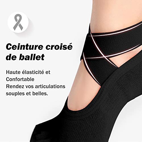 ZITFRI Calcetines Yoga 3 Pares Calcetines Antideslizantes para Mujer y Hombre, Calcetines para Yoga Pilates Calcetines Antideslizantes Mujer Deportivos para Ejercicio Interior Ballet Fitness EU35-42