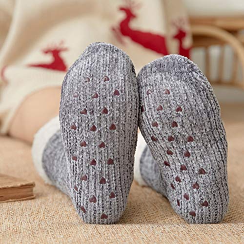 zongshengshop Calcetines Calientes 2 Pares de Invierno Caliente Suave Zapatilla Calcetines sueño Acogedor Bed Calcetines for, Grueso de Punto Pesada Lana Forrada mullidas Calcetines Calcetines de